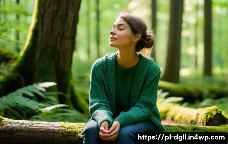 디지털 디톡스 캠프에서 하는 활동들 - **Prompt 1: Serene Forest Digital Detox**
    A tranquil and inviting scene showing a young adult wo...