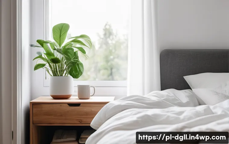 디지털 디톡스 캠프의 성과 측정 방법 - A serene bedroom scene in a modern Polish apartment early in the morning, soft natural light streami...