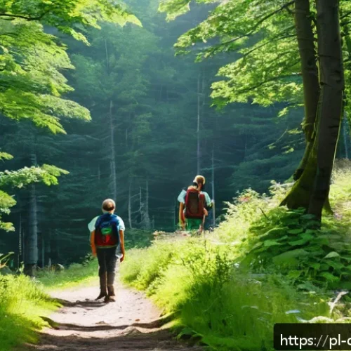 Home 17 디지털 디톡스 캠프 여름 휴가로서의 가능성 - A serene outdoor scene depicting a family hiking in the Polish Bieszczady Mountains during summer. T...