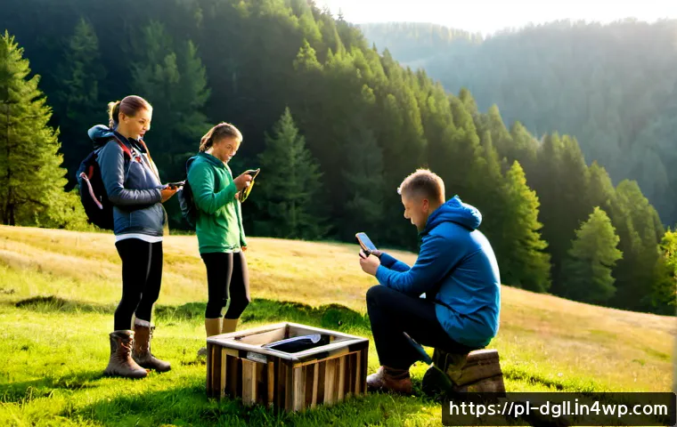 디지털 디톡스 캠프 자연 속에서의 치유 - Photorealistic digital detox retreat in the Polish Bieszczady Mountains, a small group of adults in ...